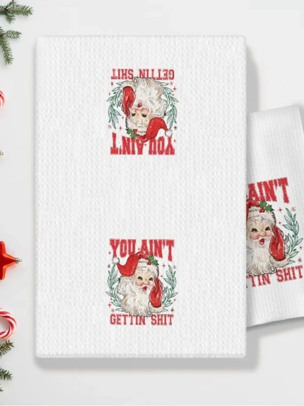 Santa Funny Kitchen Towel NIP